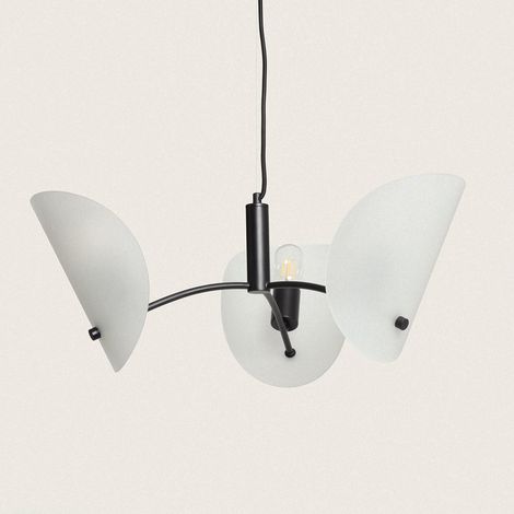 Lampada a Sospensione Metallo e Vetro Genaro Bianco