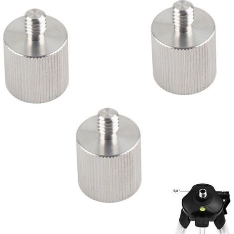 3 pièces Adaptateur de Trépied de Niveleur Laser, 5/8 Femelle vers 1/4 pour Pied de Micro, Appareil Photo, Adaptateur Fileté Réducteur (1/4)