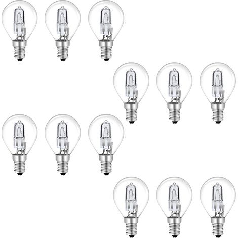 Lot de 12 Ampoule Halogène G45 E14 28W, Dimmable Blanc Chaud 2700K Transparent Ampoule Globe G45 Halogène E14 AC 230V 370LM pour Lustre, Applique, Lampadaire (1/5)