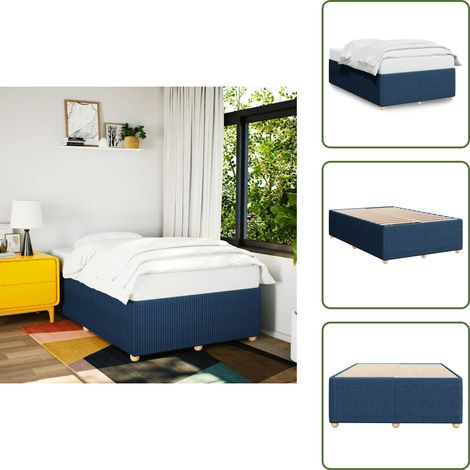 Cama de tela - vidaXL Estructura de cama sin colchón tela azul 120x200 cm - Cama de poliéster