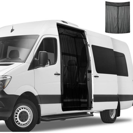 Moustiquaire magnétique pour porte latérale Sprinter H2, protection intimité camping (1/5)