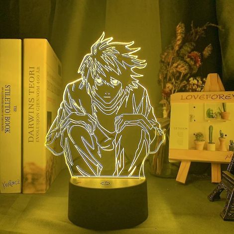 Lampe de chevet 3D LED Yagami Light Death Note pour chambre d'enfant, veilleuse anime