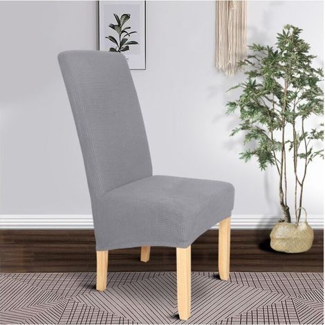 Housse de chaise de salle à manger 2 pièces XL, housse de chaise de salle à manger amovible et lavable Meal Bomb (gris clair) (1/5)