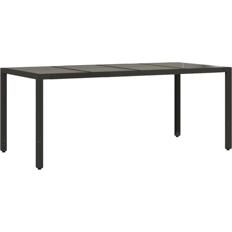 Maison Exclusive - Gartentisch mit Glasplatte Schwarz 190x90x75 c