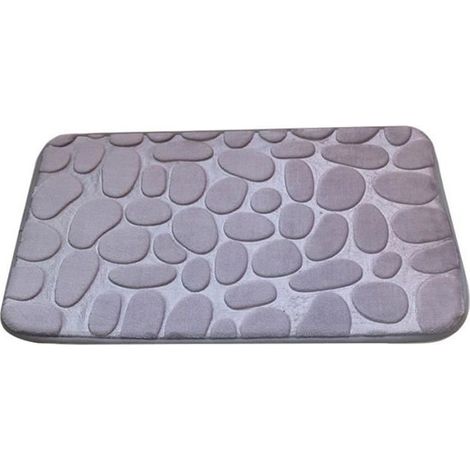 Gris Tapis de bain de sol de cuisine Molleton en mousse à mémoire de bain Trousse de toilette Modèle tapis antidérapants matelas (1/3)