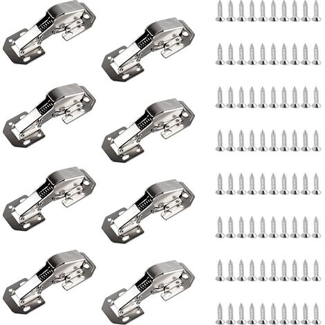 x Soft-Close-Scharniere für Schranktüren, 80°-Schraubscharniere für Küchentüren, 113 x 43 mm (5 Zoll) 90°-Möbelscharniere mit hydraulischem Dämpfer für Schränke (1/5)