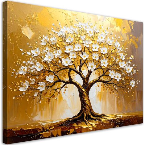 Quadro su tela, Albero della vita in oro Astratto - 120x80 (1/2)