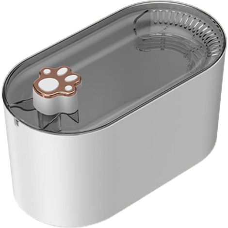 Fuente para gatos, fuente inteligente, ciclo automático, filtro LED antiescaldaduras, no requiere cierre de agua (blanca)