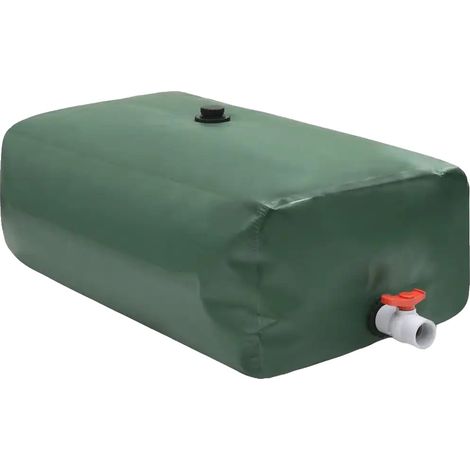 Depósito de agua de 100 litros de capacidad, grifo plegable, color verde militar. (1/2)