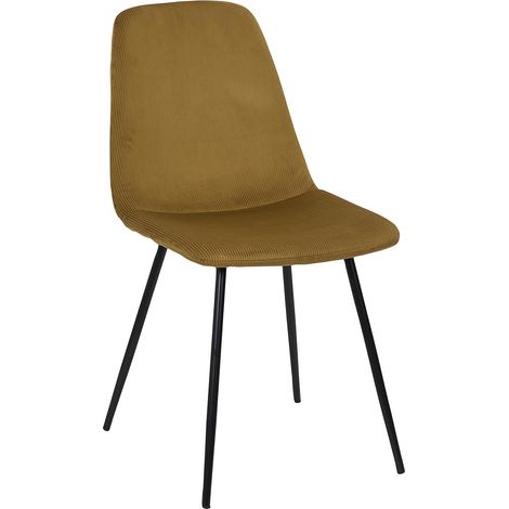 Chaise velours cotele jaune moutarde 43,7x85,5x54,2 cm