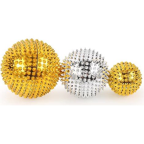 Lot de 3 balles de massage magnétiques pour l'entraînement musculaire, des doigts et des pieds par pression balles hérisson pour les mains et les pieds (1/3)