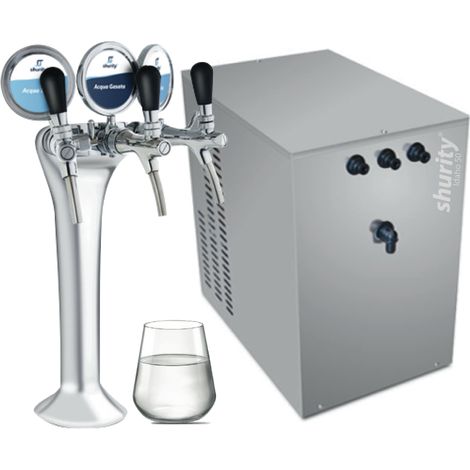 Refrigeratore acqua con Filtrazione 50Lt/h. Sottobanco Shurity Idaho - 3 vie, Liscia, Gassata e Fredda (1/4)