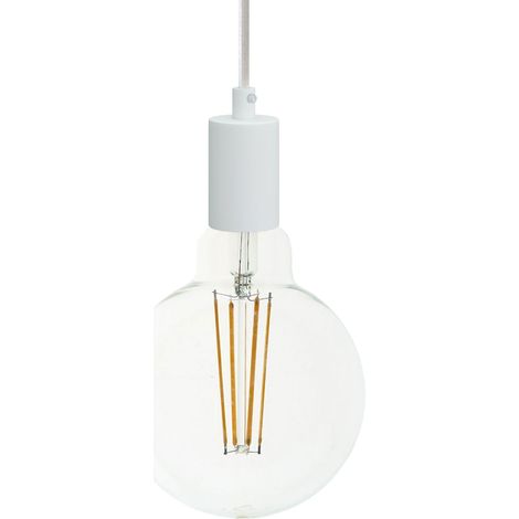 creative cables - Lampada a sospensione Made in Italy completa di cavo tessile e finiture in metallo monocromatiche