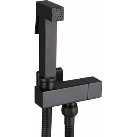 royaluxe -Kit Douchette WC, Noir Pulvérisat de Bidet à Main en Laiton Bidet Pulvérisat Mural Douchette WC Kit Complet , Hygiène Personnelle, G1/2 (1/5)