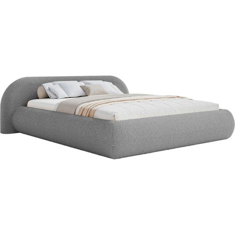 Selsey Shels Low – Polsterbett 180x200, Bouclé, Grau