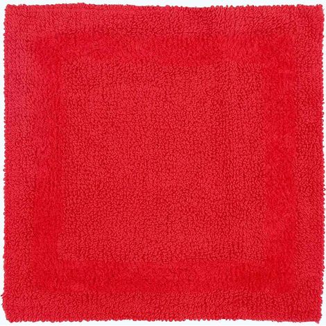 HOMESCAPES Duschvorleger rot 50x50 cm aus 100% Baumwolle