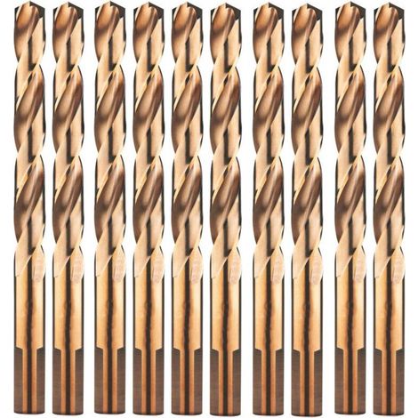 10 Forets Hélicoïdaux HSS Cobalt Q. 3 Méplats DIN 338 - Inox, Aciers 130° D. 2 x Lt. 49 x Lu. 24 x Q. 2 mm x Z2 - Diamwood (1/4)