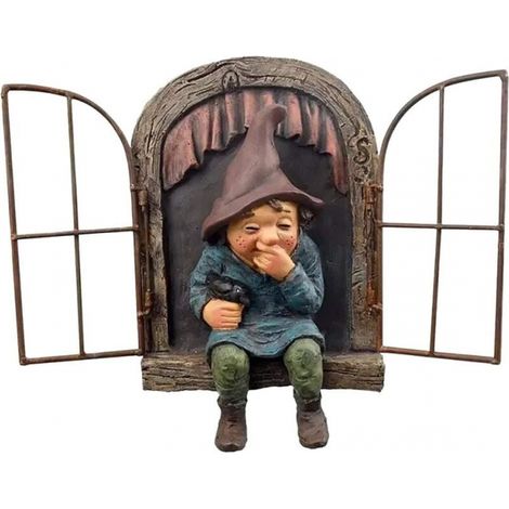 Mini-Gartenzwerg aus Kunstharz, Elfe vor der Tür, die einen Baum umarmt, lustige Baumskulptur, Gartendekoration, Terrassen-, Rasen-, Veranda- und Hofornament