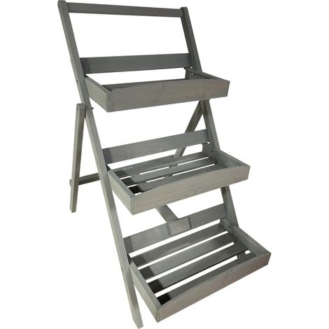 Werka Pro – Étagère de jardin en bois de sapin 66,5x50,2x79,5cm – Résistante aux intempéries – Pour rangement plantes et accessoires