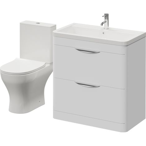 Oslo Gloss White 1350mm Vanity and Jubilee Toilet Suite with Leni Basin - 1350mm - Oslo Standard Handle