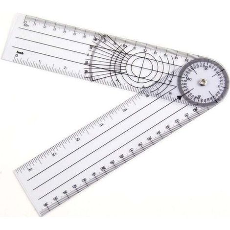 Goniometre Kiné, Professionnel 360 Degré Multi-Règle Angle 14 Pouces Colonne Vertébrale Médicale (1/4)