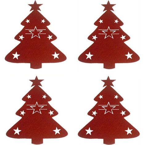 12-Piece Christmas Tree Cutlery Holder Set, Cutlery Pouch, Cutlery Bag, Tableware Decoration, Christmas (1/4)