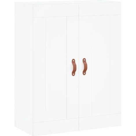 Elegante mobiletto a parete con 3 scomparti 69,5 x 34 x 90 cm in legno composito bianco 020048898