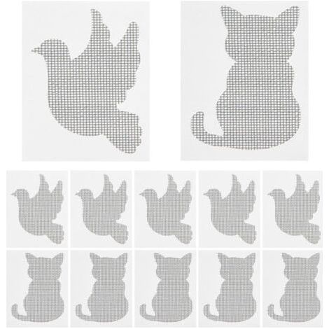 QORVA 20-teiliges selbstklebendes Moskitonetz-Reparaturset, transparent, zwei Formen (Katze, Taube), zur Reparatur von Moskitonetzen und -gittern (1/5)