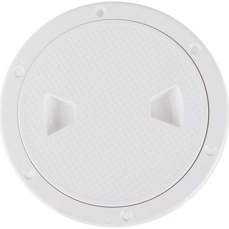 Trappe de pont ronde blanche antidérapante avec trous pré-percés - 15,24 cm (1/5)