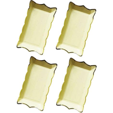 plateaux de service jetables en papier pour sushis et desserts de restaurant-Yellow (1/5)