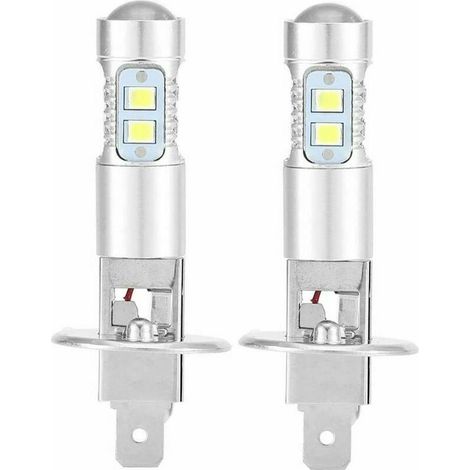 royaluxe -Ampoules de phares, 2x H1 6000K Super Bright 100W LED Ampoules antibrouillard de voiture Conduite Feux de jour Blanc (1/4)