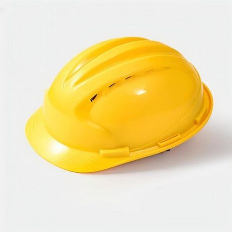 Casque de sécurité de chantier ventilé, casque de protection haute résistance aux chocs, avec orifices d’aération pour travaux de construction,Modèle jaune (1/5)