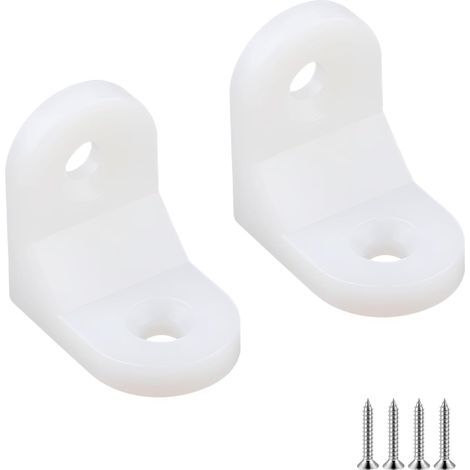 20 Pièces Support D'angle en Plastique, Support D'angle à Angle Droit, Équerres D'angle en L pour Meubles, avec Vis, pour Armoires, Tiroir (1/5)