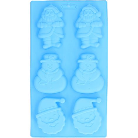 6-teilige, BPA-freie Silikon-Kuchenform mit niedlichen Motiven (Weihnachtsmann, Schneemann) für selbstgebackene Köstlichkeiten (1/5)