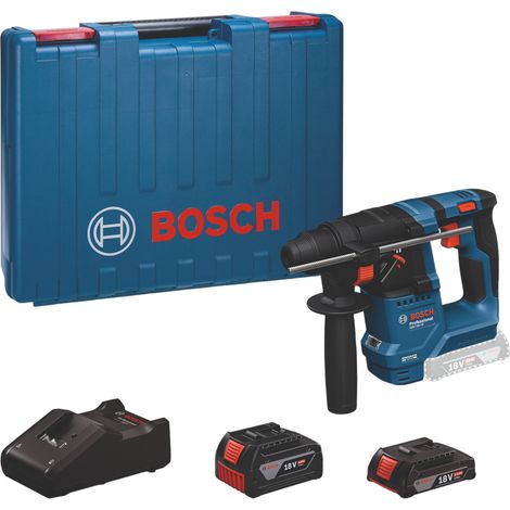 Martello perforatore a batteria Bosch GBH 18V-18 Professional 18 V 1,5 J SDS plus Brushless ( 0611927004 ) + 2x batteria 2,0 Ah / 4,0 Ah + caricabatterie + valigetta