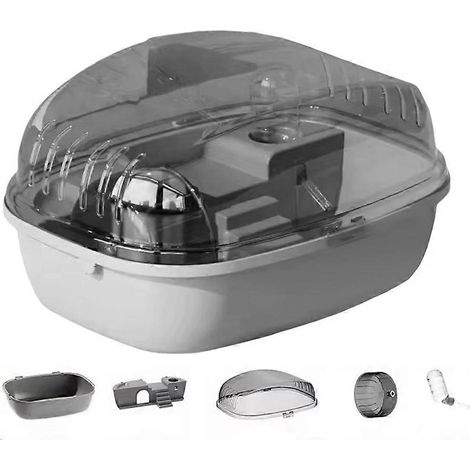 Transparentes, fahrbares, burgförmiges Rennspielzeug für Hamsterkäfige, geeignet für Mäuse, Hamster, Meerschweinchen und Kleintiere. Zubehör D (1/5)