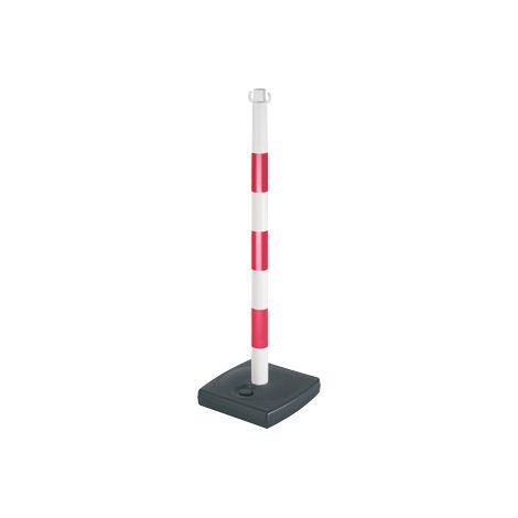 Palo in PVC Rosso/Bianco con base da appesantire 4 kg - Ø 50 mm Altezza 0,90 m - NOVAP - 2001083 (1/2)
