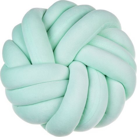 Coussin nœud pour canapé, lit, décoration, coussin décoratif, coussin-balle, 35 x 35 cm, décoration de chambre de bébé, jouet fait à la main, cadeau créatif (Vert) (1/4)