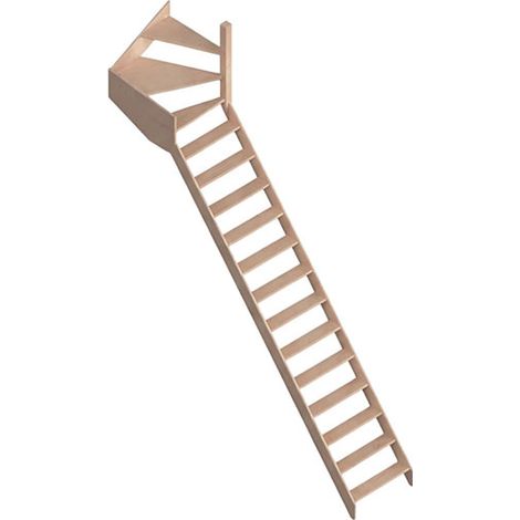 Escalier bois 15 marches - Hauteur à franchir 3.20m - Largeur 0,68m - COTTAGEJ-LDH-320SR (1/5)