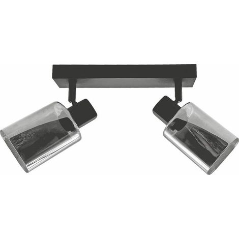 Plafoniera Harlow nera 2 vetri fumé 2xE14 40W Reality (1/2)
