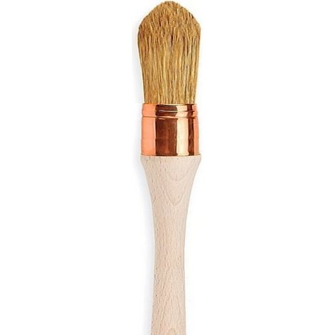 Brosse à rechampir manche bois brut avec virole acier-cuivré et soies  Taille: 6 : 29 mm (1/2)