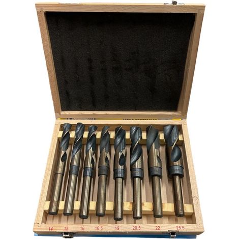 PUNTE FERRO PER TRAPANO SET 8 PZ HSS 14-25mm METALLO ACCIAIO RIDOTTE