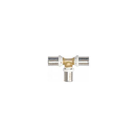 Somatherm – Té égal à sertir multicouche Ø16 pour robinetterie – Installation chauffage et distribution eau – Excellent étanchéité – Fixoconnect Ayor (1/7)