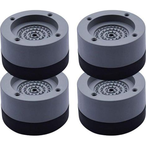 Amortisseur de vibrations, tapis anti-vibrations en 4 pièces pour lave-linge et sèche-linge, 4 cm (gris, 4 cm) (1/5)