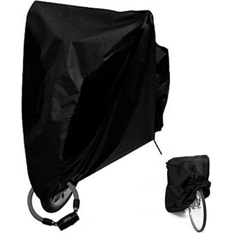 Lockable bicycle cover made of UV-resistant, waterproof 210D Oxford fabric, ultimate protection for cycling, ripstop material with storage bag, black, 6.6 x 3.6 x 2.3 ft (1/5)