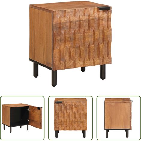 Rangement chambre - Cabinet de chevet Marron 40 x 33 x 46 cm Bois de mangue massif (1/5)