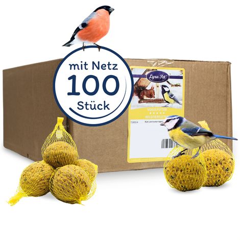 100 pcs. Lyra Pet® Boulettes de mésanges avec filet à 90 g = 9 kg