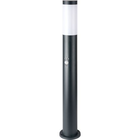 V-TAC 80cm LED Garten-Stehleuchte mit E27 Lampenfassung, Bewegungsmelder, Stahl, IP44, Grau