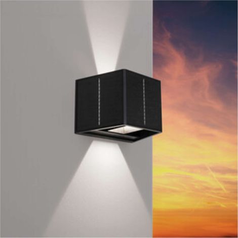 APPLIQUE LED UPDOWN SOLARE QUAD 3,3W 4000K NERO - 6 pezzi