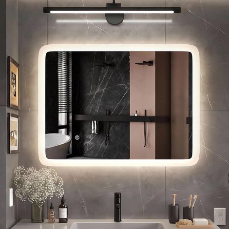 Miroir Salle de Bain avec Eclairage LED 70x50 cm Rectangulaire (1/5)